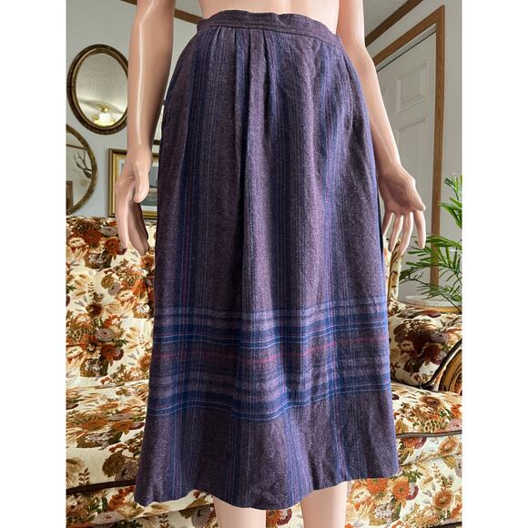 Vintage Pendleton 100% Virgin Wool Plaid Midi Skirt - Picture 6 of 7
